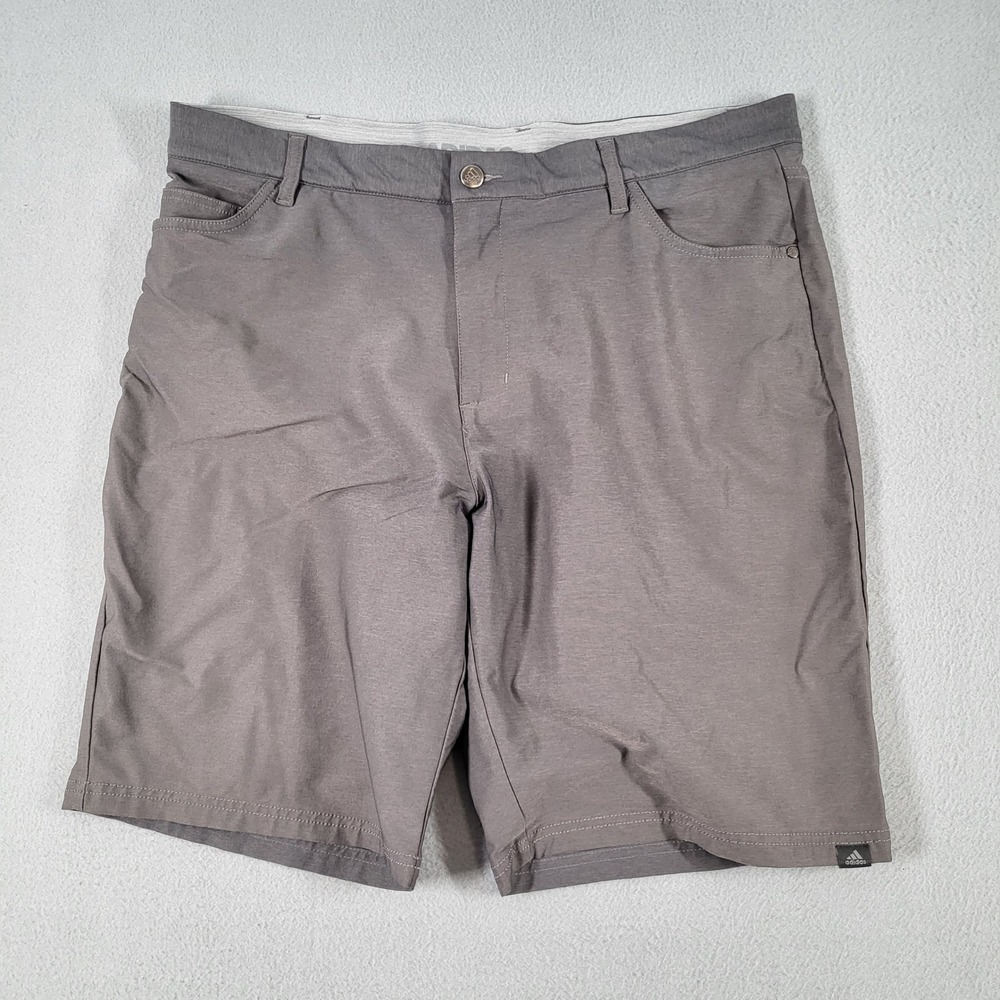 Adidas Golf Shorts‎ Men's 36 Gray Flat Front Performance Casual Athletic